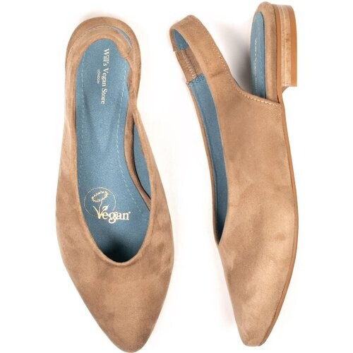 Will's Vegan Store dames vegan Slingbacks Lichtbruin Tweedehands