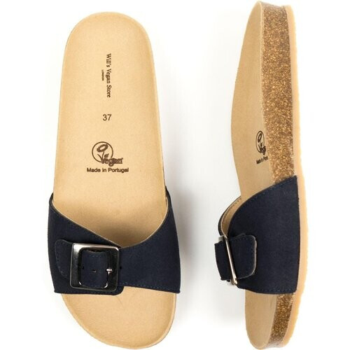 Will's Vegan Store dames vegan Slippers Single Strap Donkerblauw Tweedehands