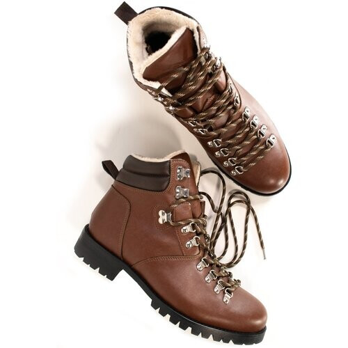 Will's Vegan Store dames vegan Wandelschoenen Dames Wvsport Insulated Waterproof Alpine Trail Chestnut Brown Tweedehands