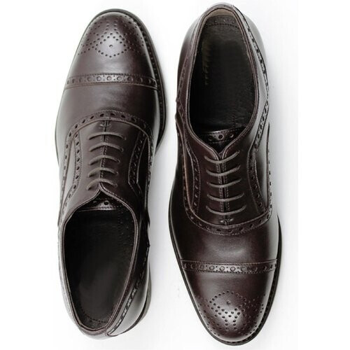 Will's Vegan Store mannen vegan Brogues Goodyear Welt Donkerbruin Tweedehands