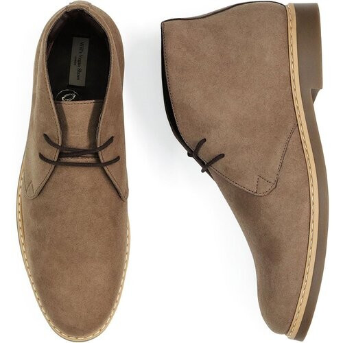 Will's Vegan Store mannen vegan Desert Boots Signature Taupe Tweedehands