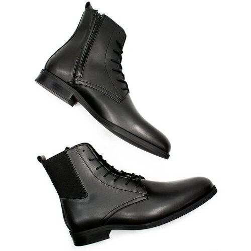 Will's Vegan Store mannen vegan Dress Boots Zwart Tweedehands