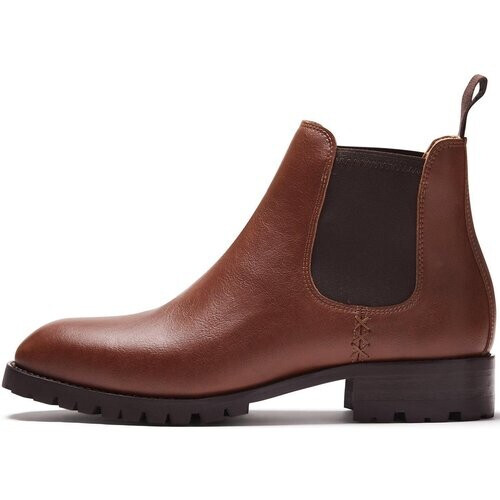 Will's Vegan Store mannen vegan Heren Chelsea Boots Gevoerd Waterdicht Kastanjebruin Tweedehands