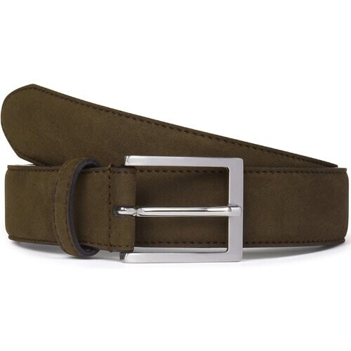 Will's Vegan Store mannen vegan Klassieke 3,5 Cm Riem Heren Donkerbruin Veganistisch Suède Tweedehands