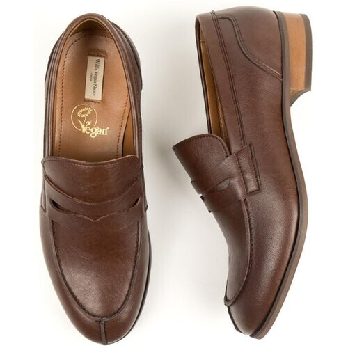 Will's Vegan Store mannen vegan Loafers City Donkerbruin Tweedehands