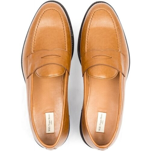 Will's Vegan Store mannen vegan Loafers Goodyear Welt Lichtbruin Tweedehands