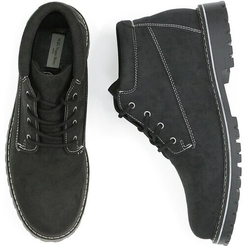 Will's Vegan Store mannen vegan Low Dock Boots Zwart Tweedehands