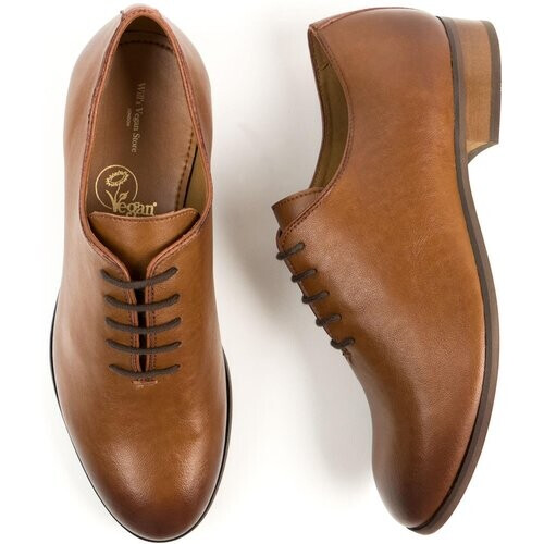 Will's Vegan Store mannen vegan Oxfords 81 Bruin Tweedehands