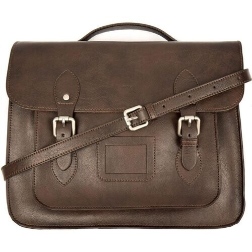 Will's Vegan Store mannen vegan Satchel Classic 13 Inch Donkerbruin Tweedehands