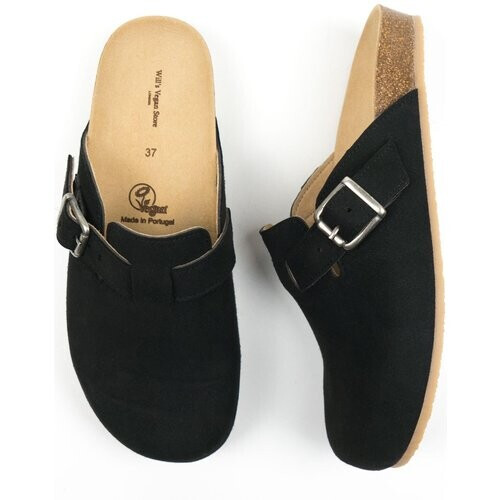 Will's Vegan Store mannen vegan Slippers Clog Zwart Tweedehands