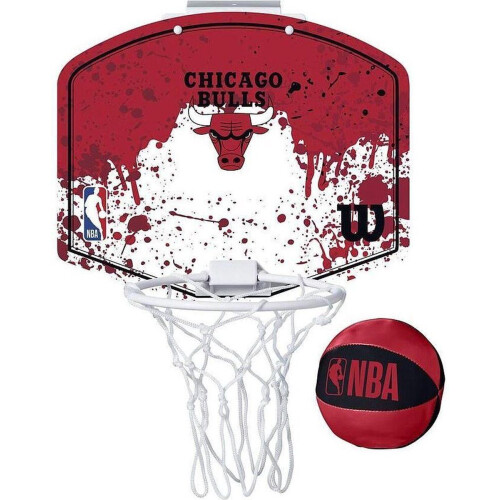 Wilson NBA Team Mini Chicago Bulls - Basketbalring met Mini Basketbal - Rood (2-delig)
