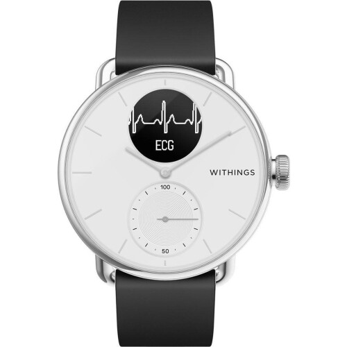 Withings Scanwatch HWA09 - Hybrid Smartwatch - Hartritme Oximeter - Wit (Zwart)