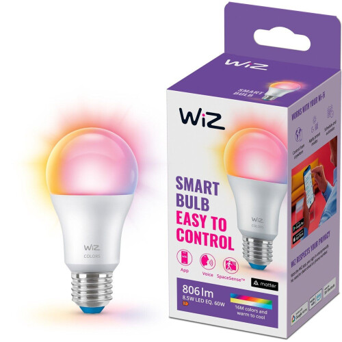 WiZ A60 E27 - Slimme LED Lamp - Dimbaar Multi-color Tweedehands