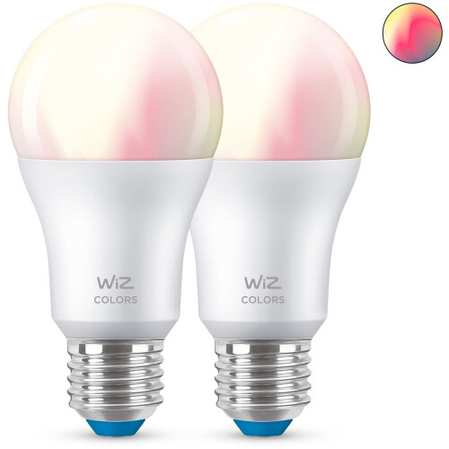 WiZ A60 E27 - Slimme LED Lamp - Dimbaar warm- en koelwit licht en miljoenen kleuren (2 stuks) Tweedehands