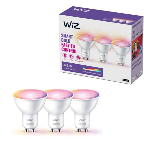 WiZ Spot 3-pack - Slimme LED-Verlichting - Gekleurd en Wit Licht - GU10 - 50W - Wi-Fi (3-pack) Tweedehands