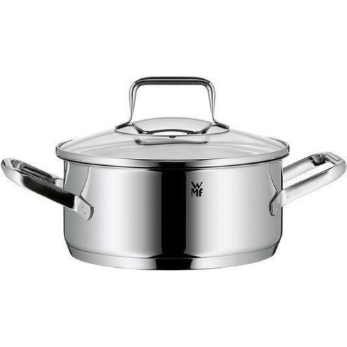 WMF Trend - Kookpan laag 20cm - Cromargan roestvrij staal met glas deksel - Zilver