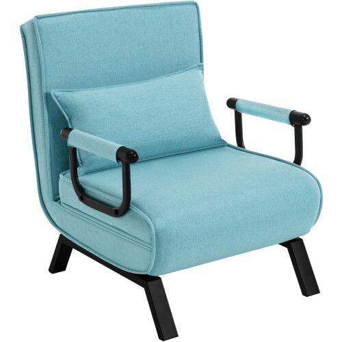 WOLTU 3-in-1 Slaapstoel - Logeerbed - Verstelbare rugleuning - Blauw - 65x75x78cm
