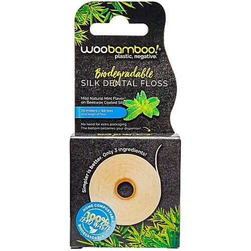 WooBamboo Eco Flosdraad Munt - 20 Meter Tweedehands