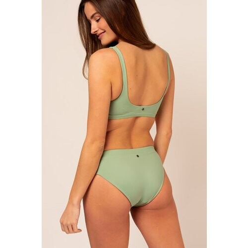 Woodlike dames vegan Bikinibroekje Ami Hipster Reversible Groen/Bruin Tweedehands