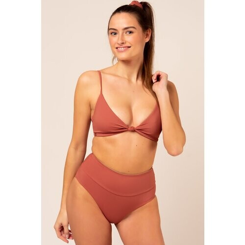 Woodlike dames vegan Bikinibroekje High Waist Emee Reversible Bruin/Groen