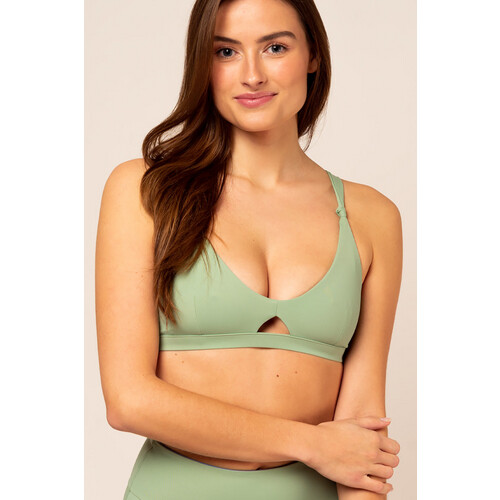 Woodlike dames vegan Bikinitop Bustier Coral Green Tweedehands