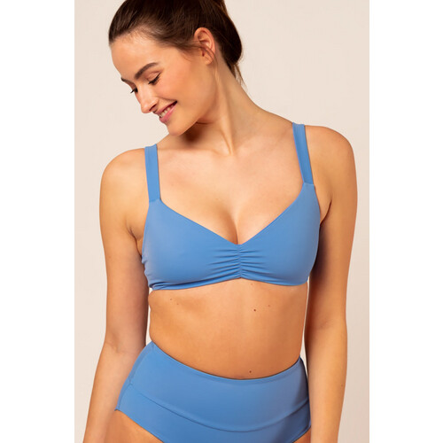 Woodlike dames vegan Bikinitop Ruffle Blauw Tweedehands