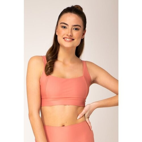 Woodlike dames vegan Sport Bh Crop Top Perzik Oranje Tweedehands