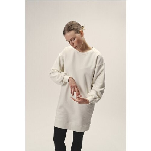 WOTE dames vegan Sweatjurk Oversized Gebroken Wit Tweedehands