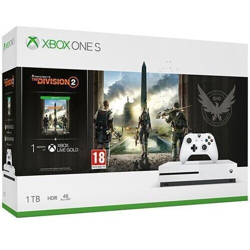 Xbox One S 1000GB - Wit - Limited edition Tom Clancy`s The Division 2 + Tom Clancy`s The Division 2 Tweedehands