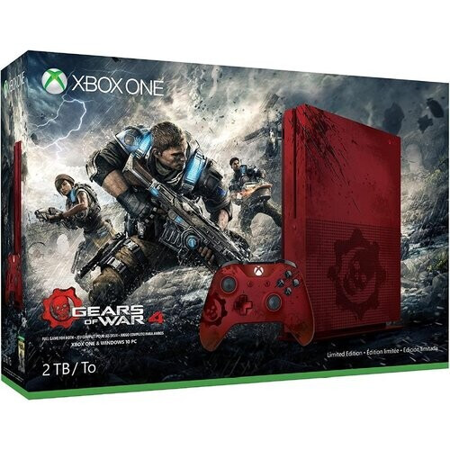 Xbox One S 2000GB - Rood - Limited edition Gears of War 4 + Gears of War 4 Tweedehands