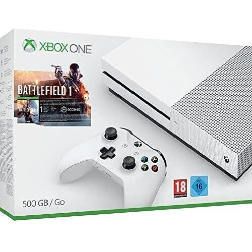Refurbished Xbox One S 500GB - Wit + Battlefield 1 Tweedehands