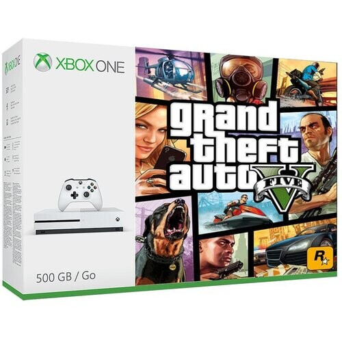 Refurbished Xbox One S 500GB - Wit + Grand Theft Auto 5 Tweedehands