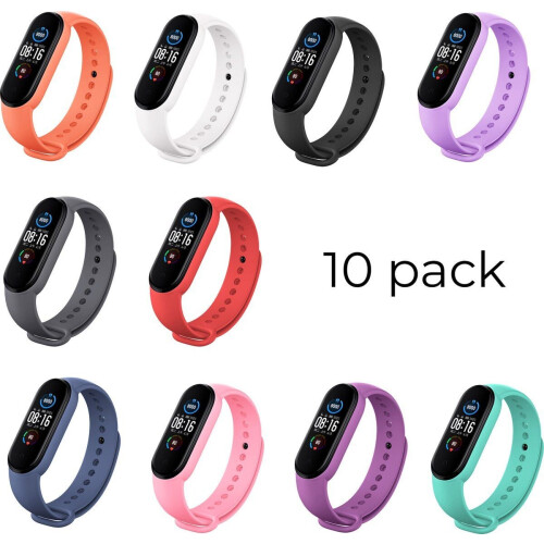 Xiaomi Mi Band 5 - Siliconen Sportbandjes - 10-pack Multicolour (10 stuks) Tweedehands