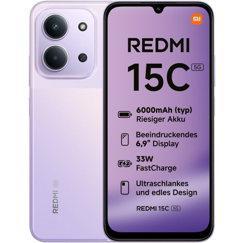 Xiaomi Redmi 15C - 5G - 6,79 inch FHD+ - 4GB/128GB - Paars