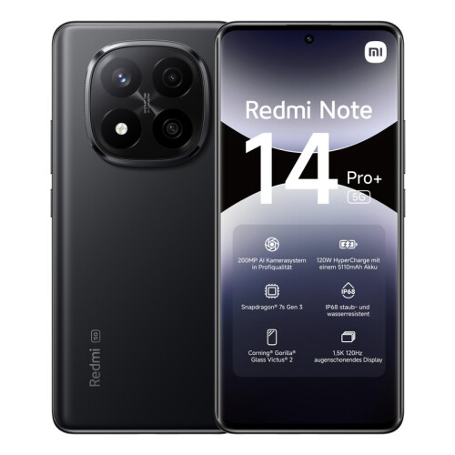 Xiaomi Redmi Note 14 Pro+ 5G - 12GB RAM - 512GB opslag - Zwart