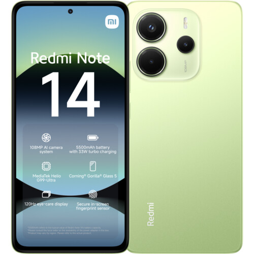 Xiaomi Redmi Note 14 - Smartphone - 6GB RAM - 128GB opslag - Groen