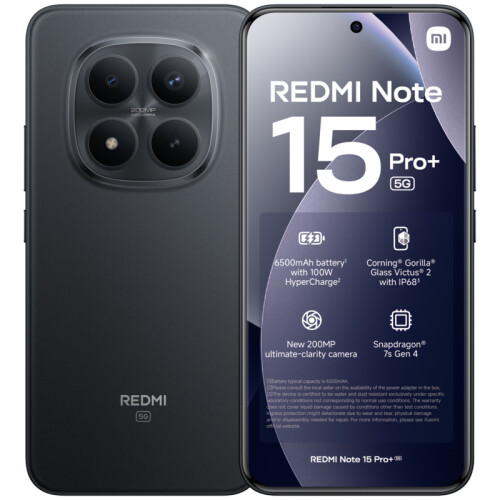 Xiaomi Redmi Note 15 Pro+ 5G 8GB/256GB BLK - 256 GB Zwart
