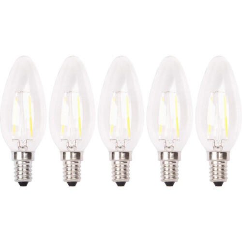 XQLITE - LED Kaarslamp - E14 2 Watt Filament Warmwit 2700K (5 stuks) Tweedehands