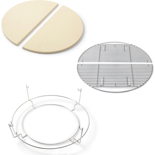 YAKINIKU LARGE 19''- Pro set - 2 halve maan roosters 2 heat deflectors 1 multi level lift (2 stuks)