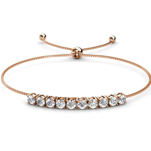 Yolora Dames Armband - 10 Kalpa Camaka Kristallen - 18K Rose Verguld - Rose