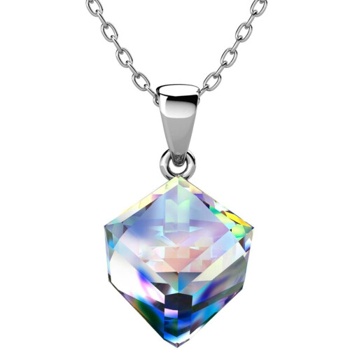 Yolora Dames Ketting - Kalpa Camaka Kristal Hanger - 18K Witgoud Verguld - Zilverkleurig Tweedehands