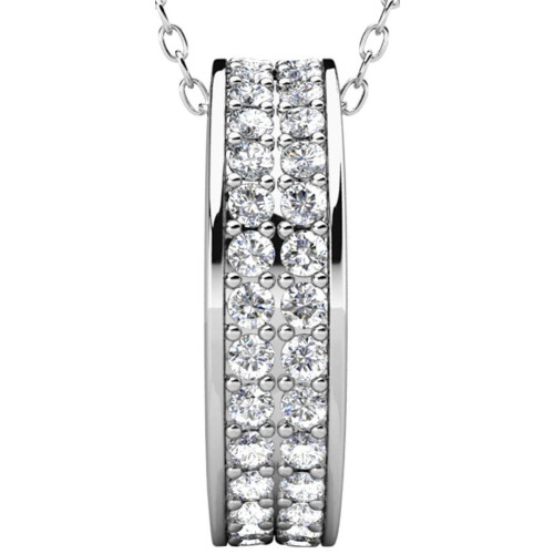 Yolora Dames Ketting - Kalpa Camaka Kristallen - 18K Wit Verguld - Zilverkleurig - Luxe Geschenkverpakking Tweedehands