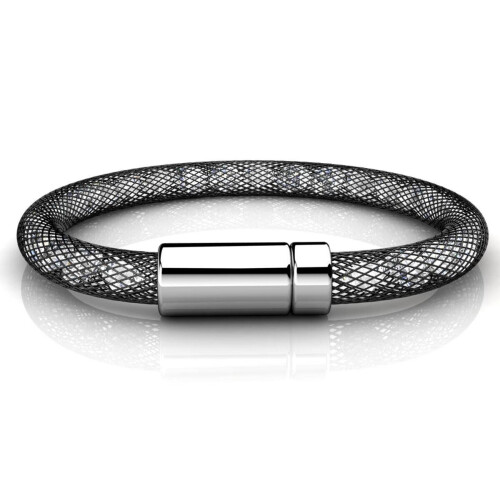 Yolora Dames Mesh Armband - Kalpa Camaka Kristallen - Vrouwen Armband Zwart - Sieraden - Luxe Giftbox - Geschenkdoos - Cadeau doos - Exclusieve Geschenkverpakking - Mooie Cadeauverpakking Tweedehands