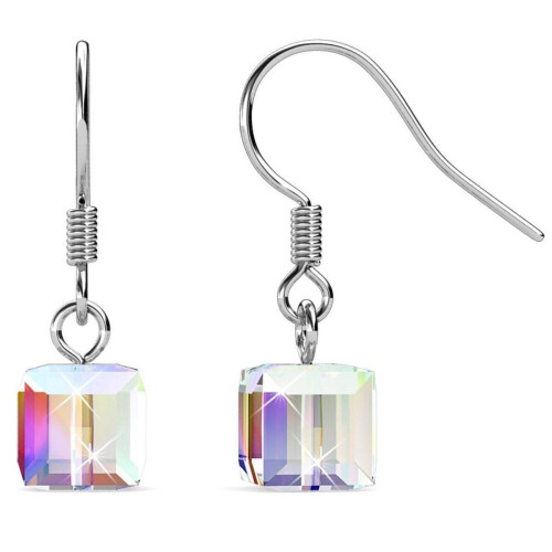 Yolora Dames Oorbellen - Kalpa Camaka Kristallen - 18K Wit Verguld - Zilverkleurig (1 paar) Tweedehands