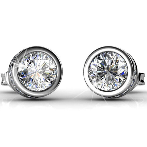 Yolora Dames Oorbellen - Kalpa Camaka Kristallen - Zilverkleurig - (1 paar) Tweedehands