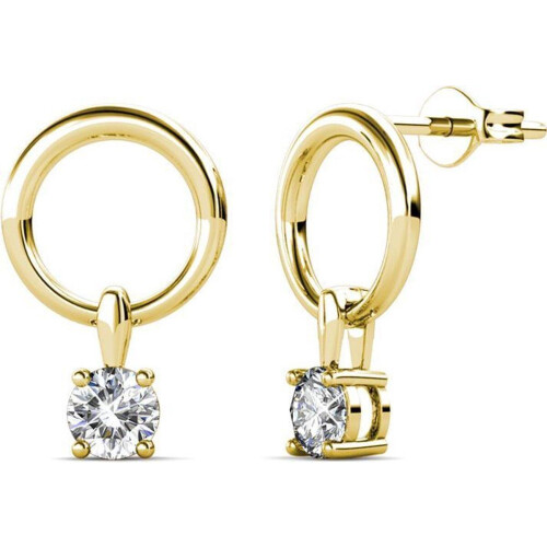 Yolora YOL20097 - Dames Oorbellen - Kalpa Camaka Kristallen - 18K Geel Verguld Tweedehands