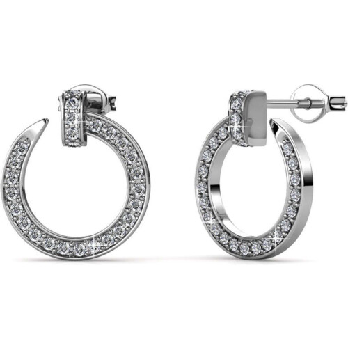 Yolora YOL20098 - Dames Oorbellen - Kalpa Camaka Kristallen - Zilverkleurig Tweedehands