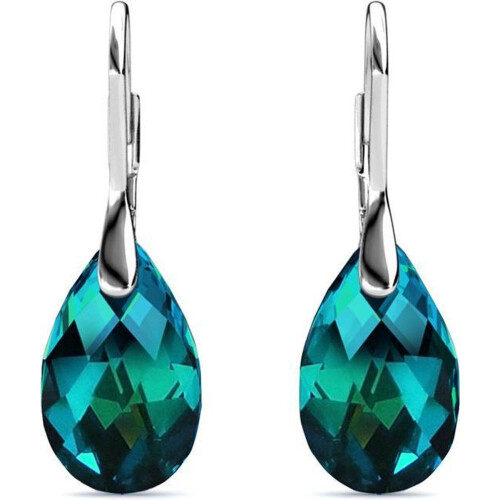 Yolora YOL20135 - Dames Oorbellen - Kalpa Camaka Kristal - Zilver Blauw/Groen