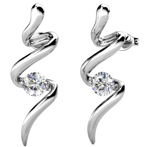 Yolora YOL20151 - Dames Oorbellen - Kalpa Camaka Kristallen - Zilverkleurig Tweedehands