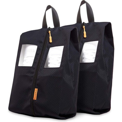 Merkloos - Schoenenzak - Waterproof met kijkvenster voor schoenen tot maat 47 - Zwart (2 stuks) Tweedehands